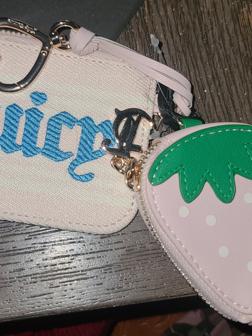Juicy Couture Pink Strawberry Coin Pouch with Card Case NWT